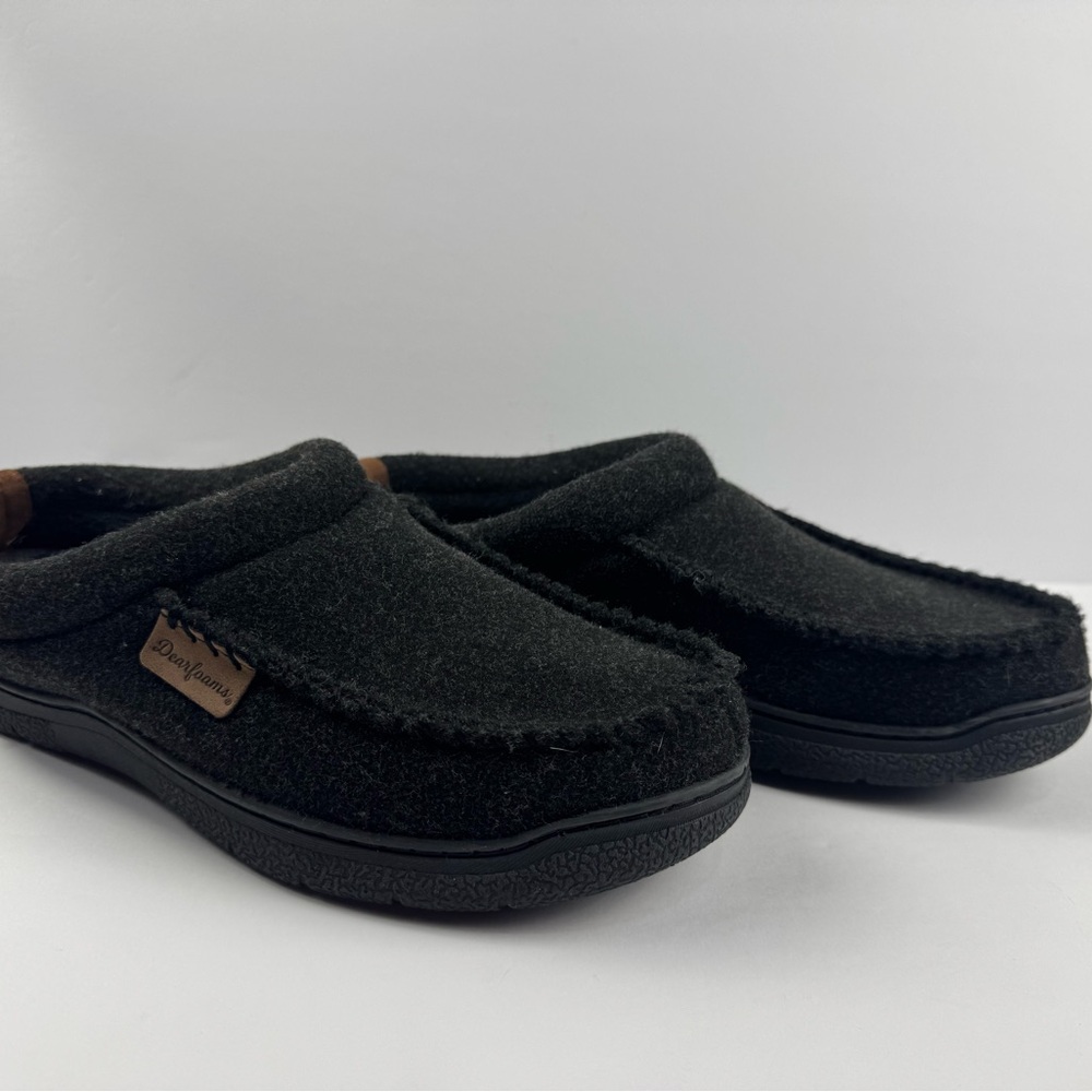 Dearfoams Black Cozy Slippers like new condition size 9-10